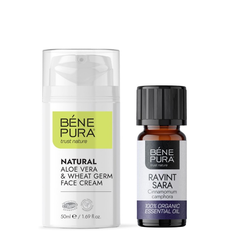 Κρέμα Προσώπου Αλόη Βέρα και Bio Ραβιντσαρά Αιθέριο έλαιο - GMC