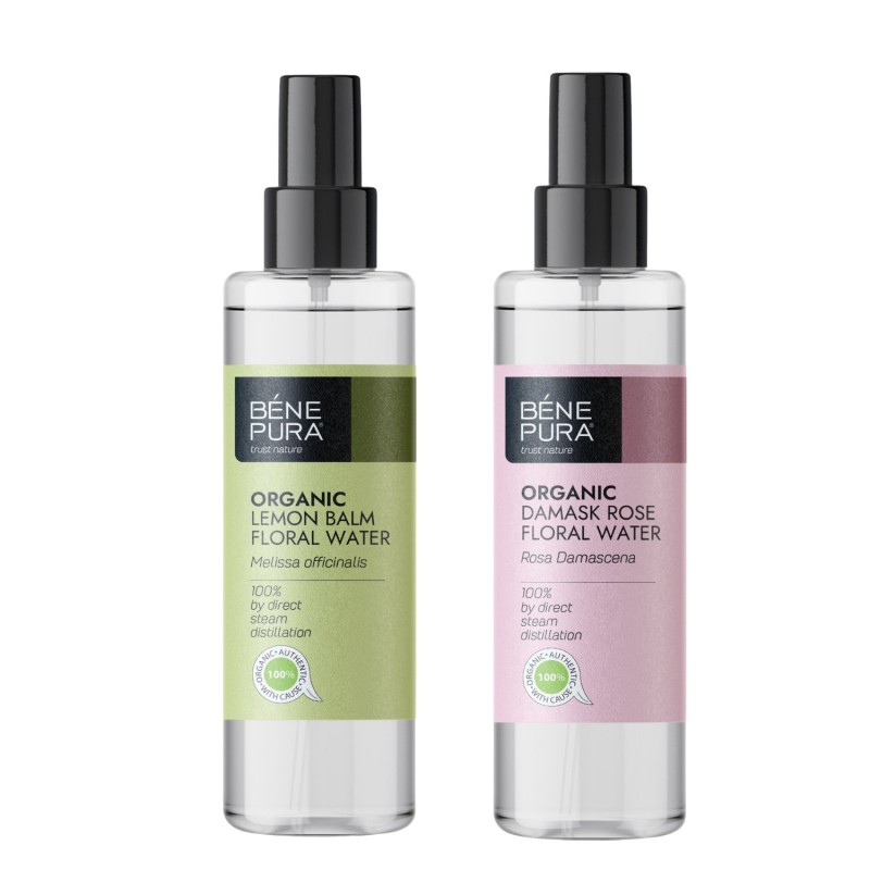 Bio Μελισσόχορτου Λουλουδάτο νερό και Bio Rosa Damascena Ροδόνερο - 
