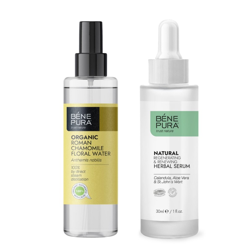 Αναπλαστικός ορός προσώπου και Bio Ρωμαϊκό Χαμομήλι Λουλουδάτο νερό - GMC