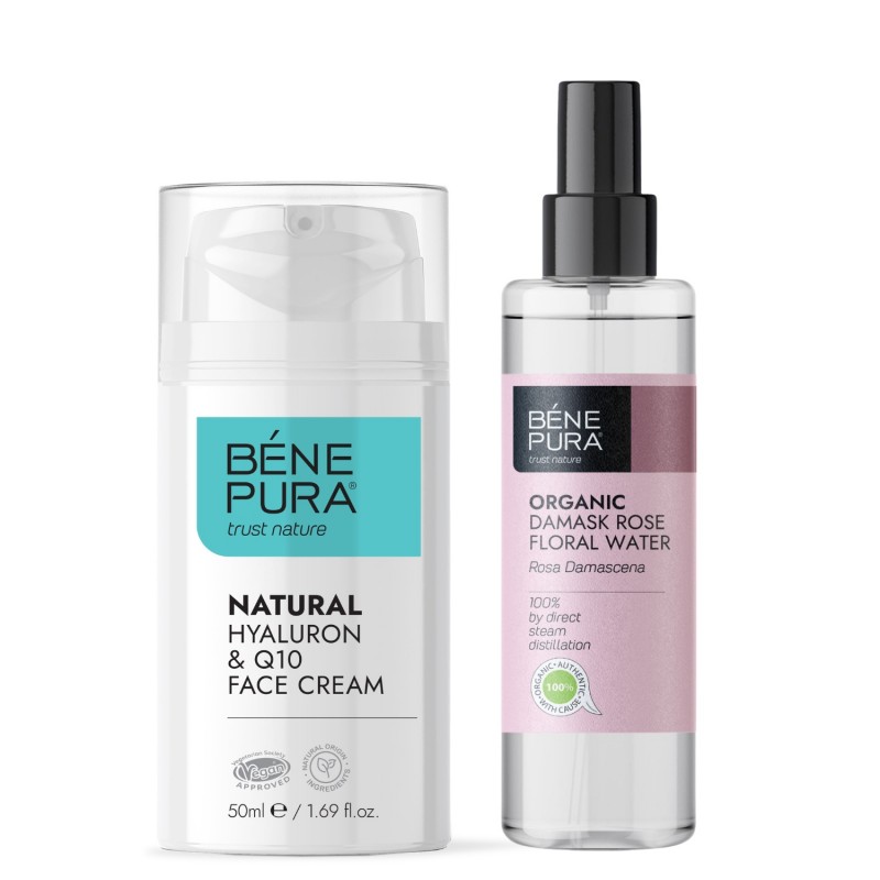 Υαλουρόν & Q10 Κρέμα Προσώπου και Bio Rosa Damascena Ροδόνερο - GMC