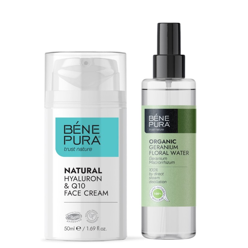 Υαλουρόν & Q10 Κρέμα Προσώπου και Bio Γεράνι Λουλουδάτο νερό - GMC