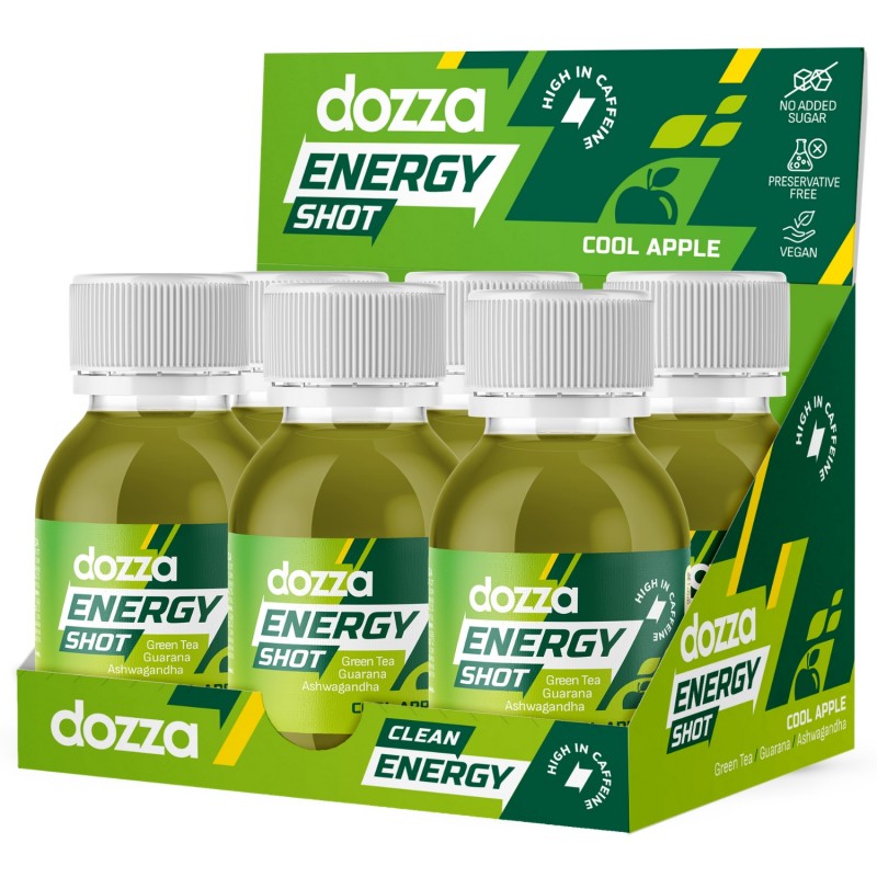 6x Pack DOZZA Energy Cool Apple Energy shot - 60ml - Ενεργειακά ποτά