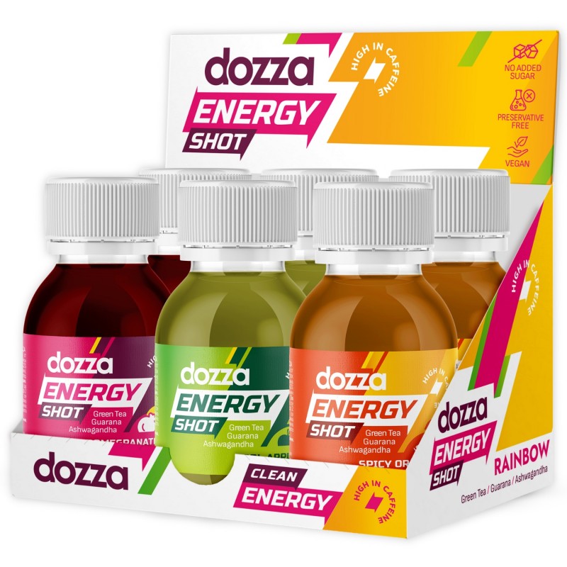 6x Pack DOZZA Energy Rainbow Pack Energy shots - 60ml - Ενεργειακά ποτά